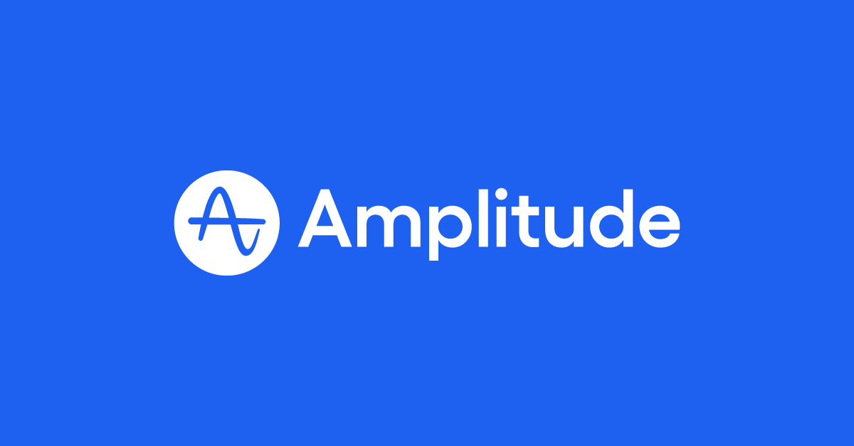 Amplitude logo and wordmark on vivid blue background, showing a white circle with a stylized wave A icon and the text Amplitude; brand banner used for the Amplitude Blog.